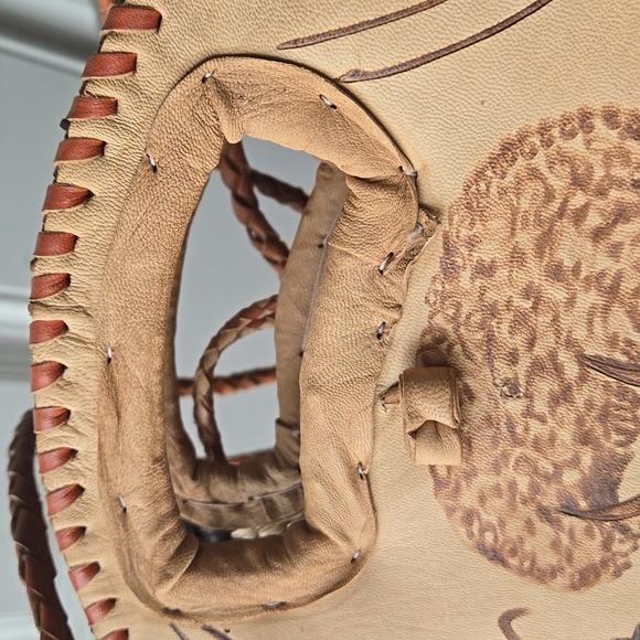 Burkina Faso Handmade Leather African Style Shoulder Bag - Picture 4 of 9